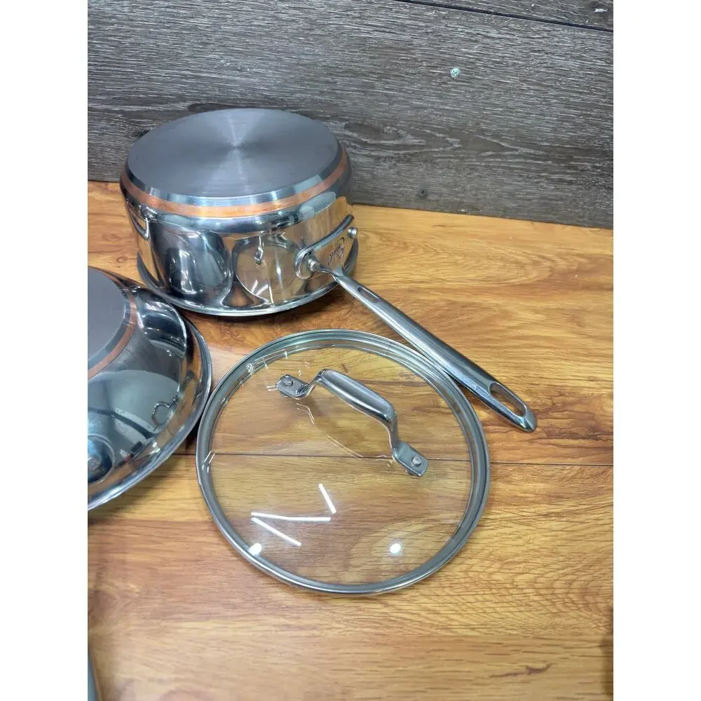 All Clad Emeril Copper Core 2 qt Pan +6 qt stock pot + 8